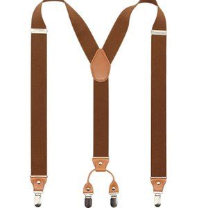 Men’s Y-Back 4 Metal Clip Elastic Wide Suspenders